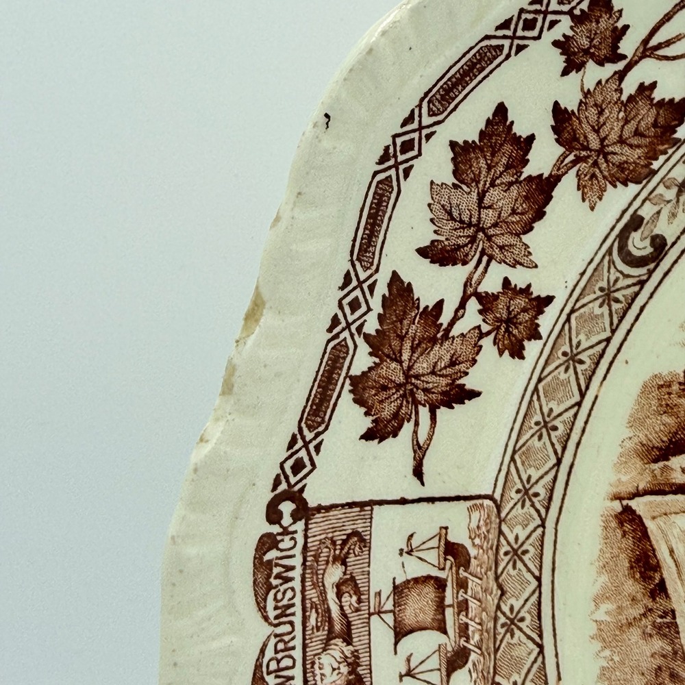 Masons Ironstone Niagara Falls Canada Plate 1920s 1930s Brown Transferware - Picture 4 of 8